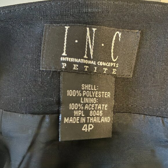 INC International Concepts Petite Skirt Women’s Black Pleated 4P Vintage - Picture 7 of 7